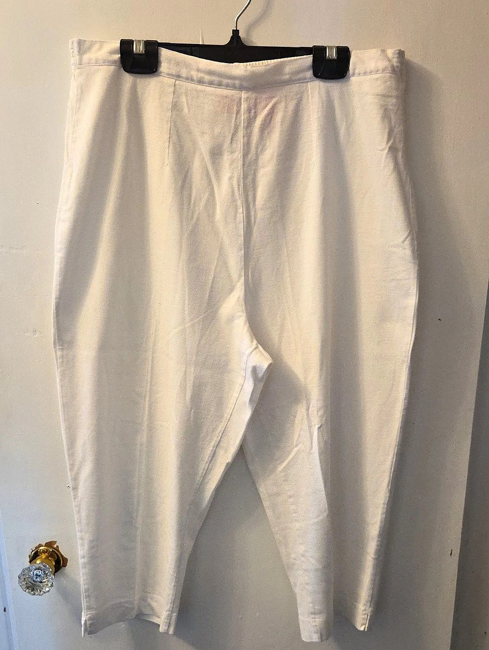 Liz Claiborne White Cotton Blend Capris Pants Size Large